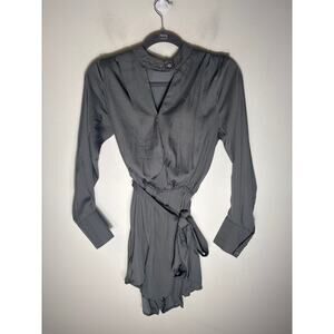 Toby Heart Ginger Dark Green Gray Long Sleeve Romper Sz XS